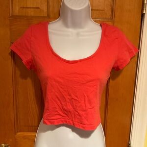 Ambiance Apparel | Crop Coral Tee - Size L